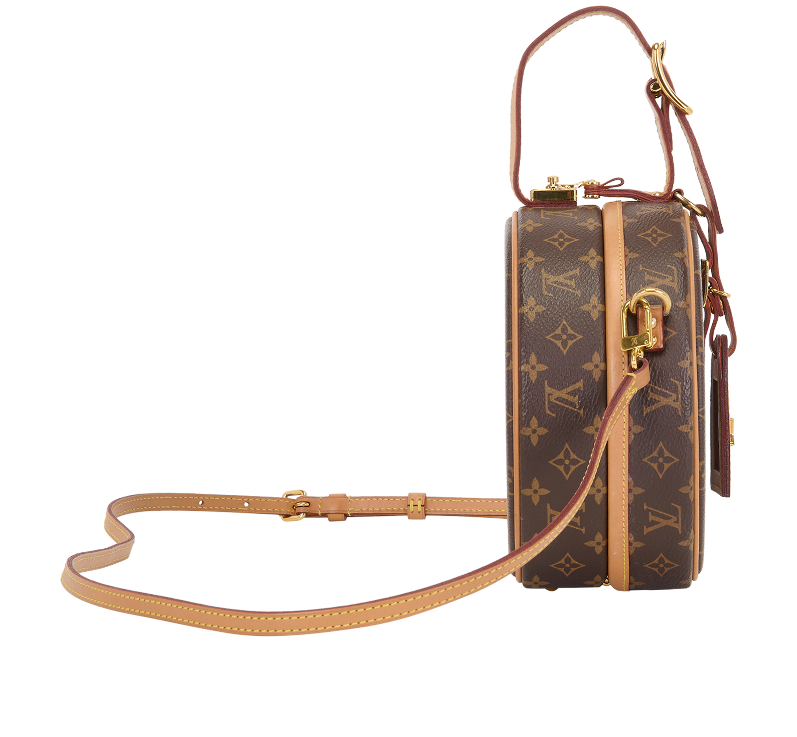 Boite Chapeau Souple PM, &pound;1,500, Handbags, Brown, Canvas, Side view